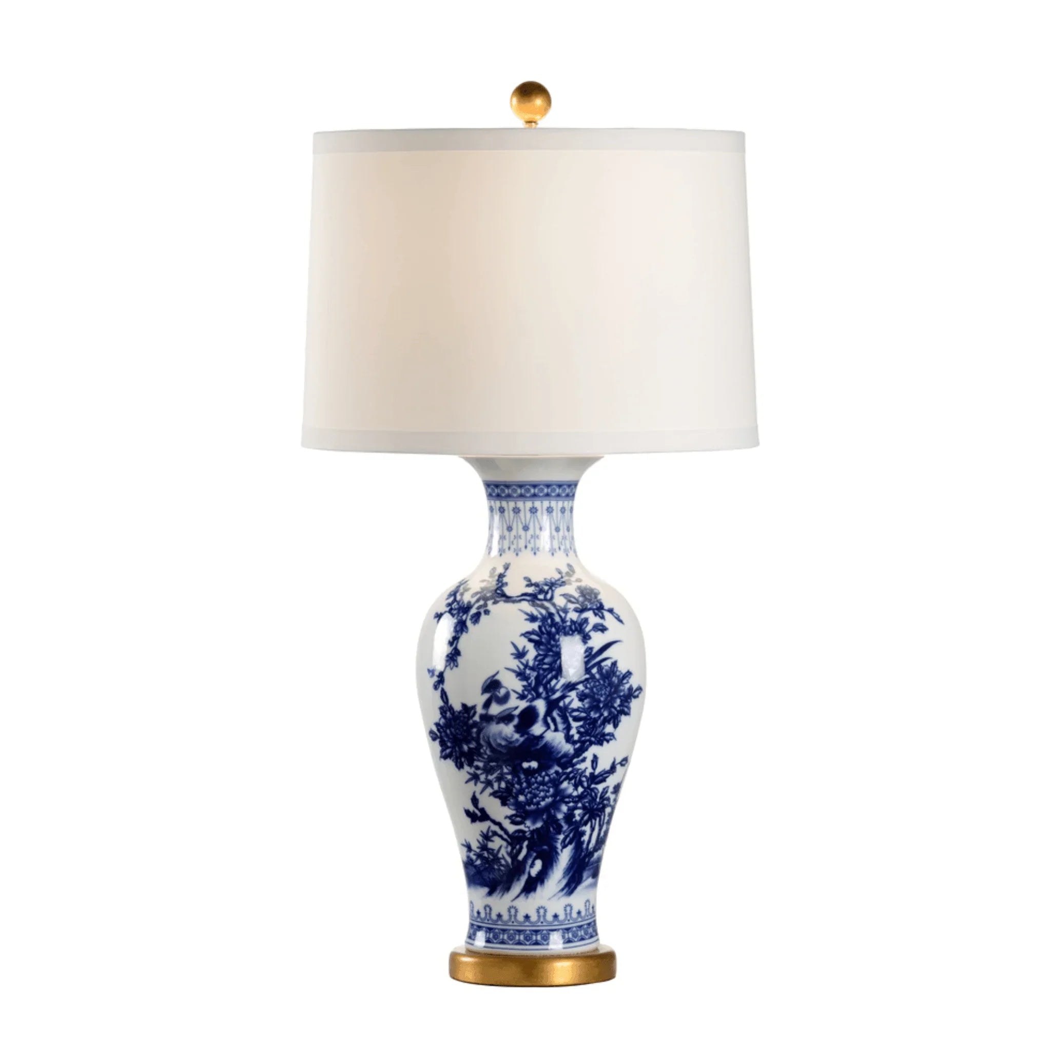 Vintage Blue and White Chesterton Table Lamp - Classic Home Decor for Living Room, Bedroom & Office - Perfect for Reading, Relaxing & Creating Cozy Ambiance