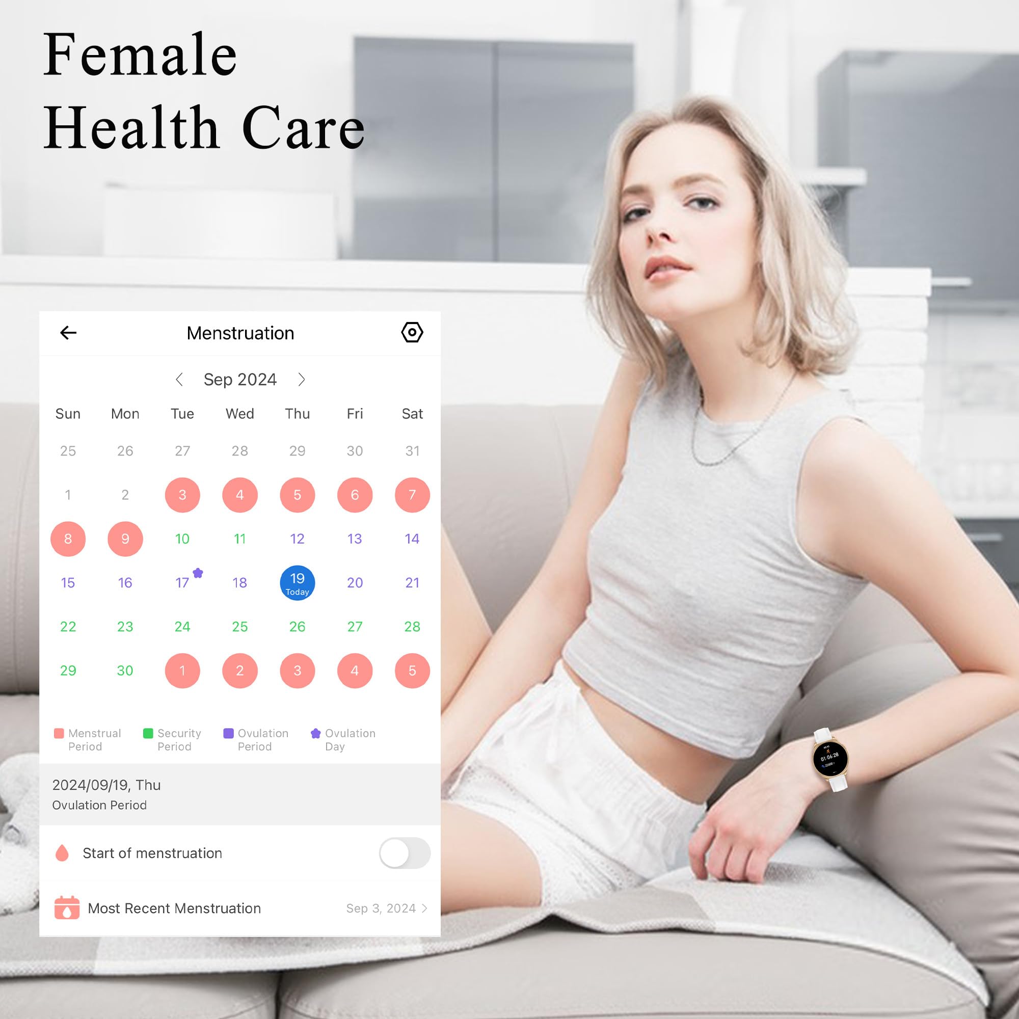 2 in 1 Smart Watch with Wireless Earbuds for Women - 1.27