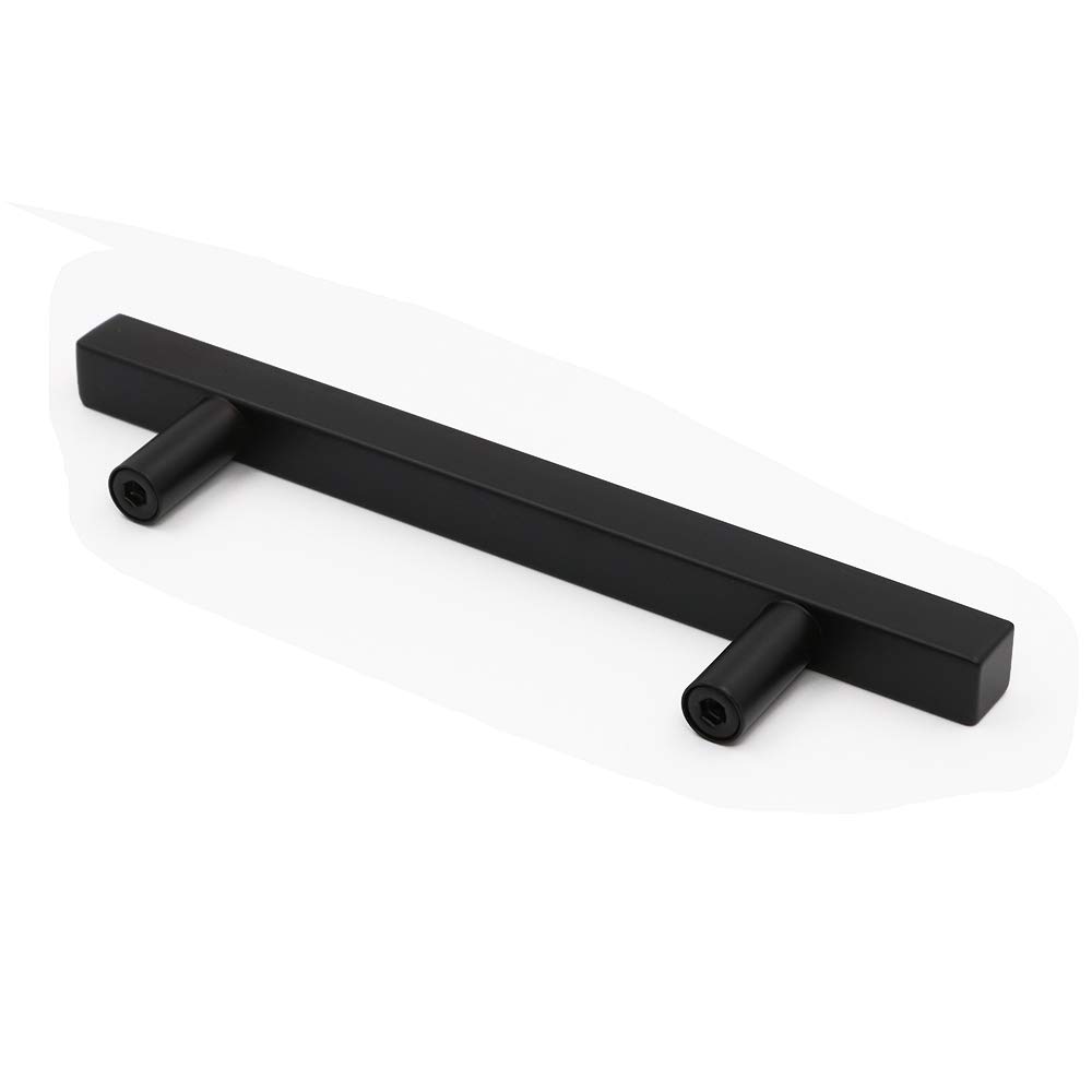 Peaha 10 Pack Black Cabinet Pulls - 4-1/2 Inch Hole Centers, Matte Finish Kitchen & Bathroom Drawer Handles, PHJ22BK115 - Perfect for Modern Cabinets, Dressers, and Furniture Hardware Upgrades