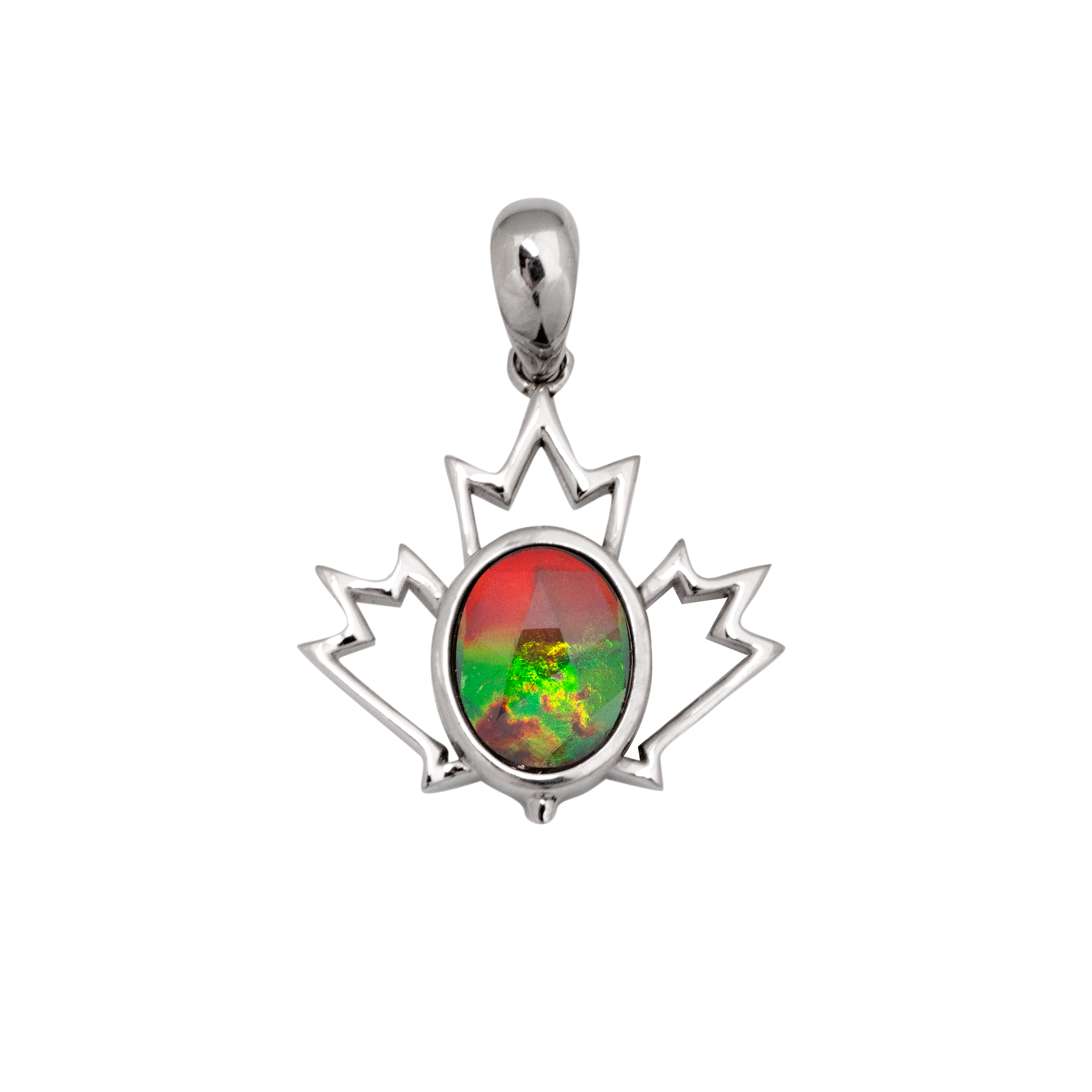 Authentic Canadian Ammolite Pendant in Sterling Silver – Elegant Jewelry for Women, Gift for Her, Birthday & Anniversary Present