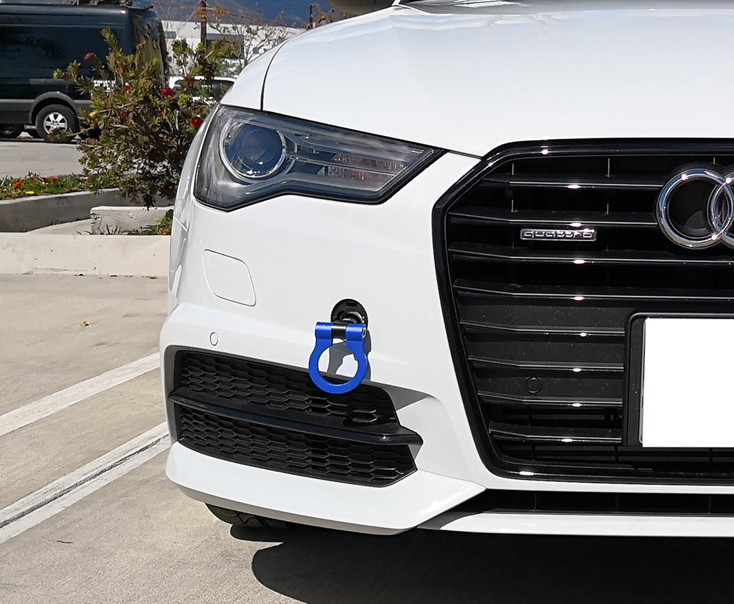Euro Blue Racing Style Tow Hook Ring for Audi A6 S6 A7 S7 (2019+) & VW Jetta Arteon - High Performance Car Accessory for Track Days & Street Style