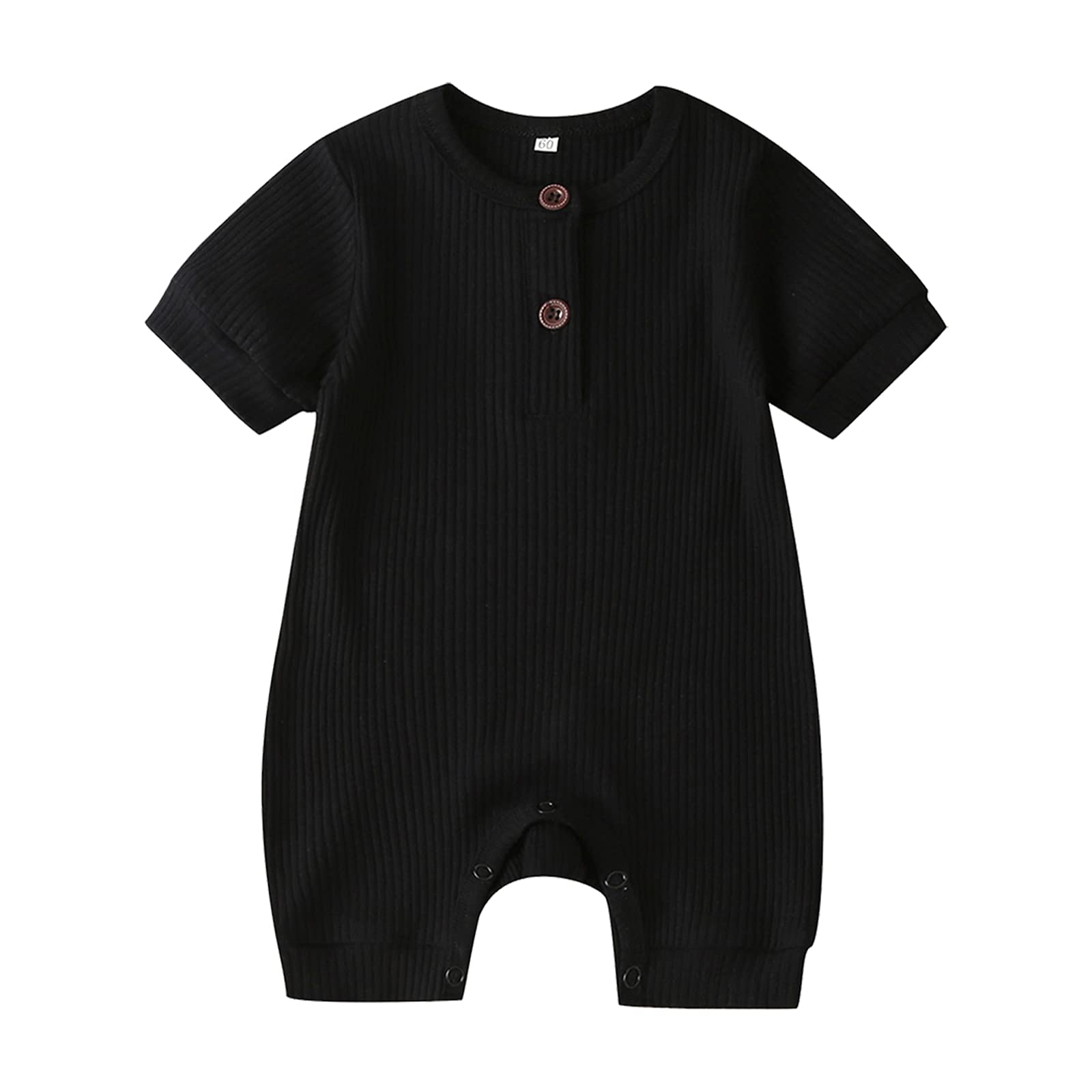 2 Pack Baby Romper Onesie - Unisex Newborn Summer Outfits for Boys & Girls | Soft Cotton Button-Up Jumpsuit for Infants | Perfect for Playdates, Family Photos & Everyday Wear