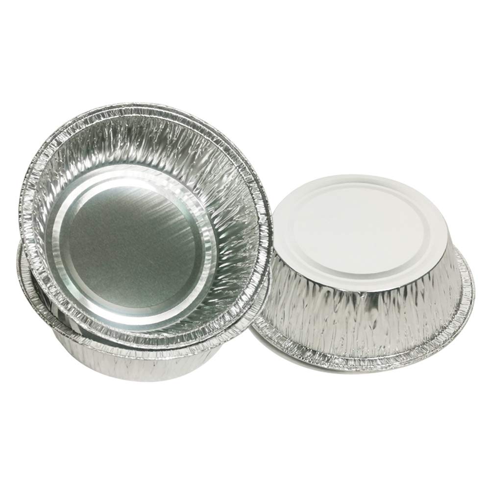 5 Inch Round Disposable Aluminum Foil Pans - Oven & Freezer Safe - 125 Pack for Baking, Cooking, Meal Prep & Food Storage - Perfect for Christmas, Thanksgiving & Holiday Parties