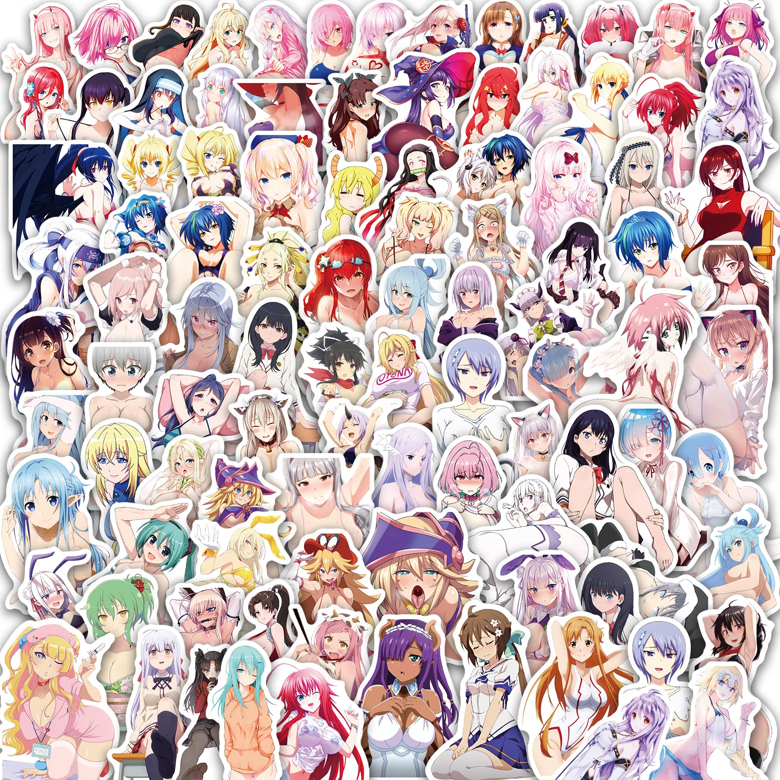 100PCS Anime Waifu Stickers - Waterproof Vinyl Decals for Water Bottles, Laptops, Hydro Flask, Skateboards & Phone Cases | Cute Japanese Girl Stickers for DIY Decoration, School Supplies & Gift Ideas