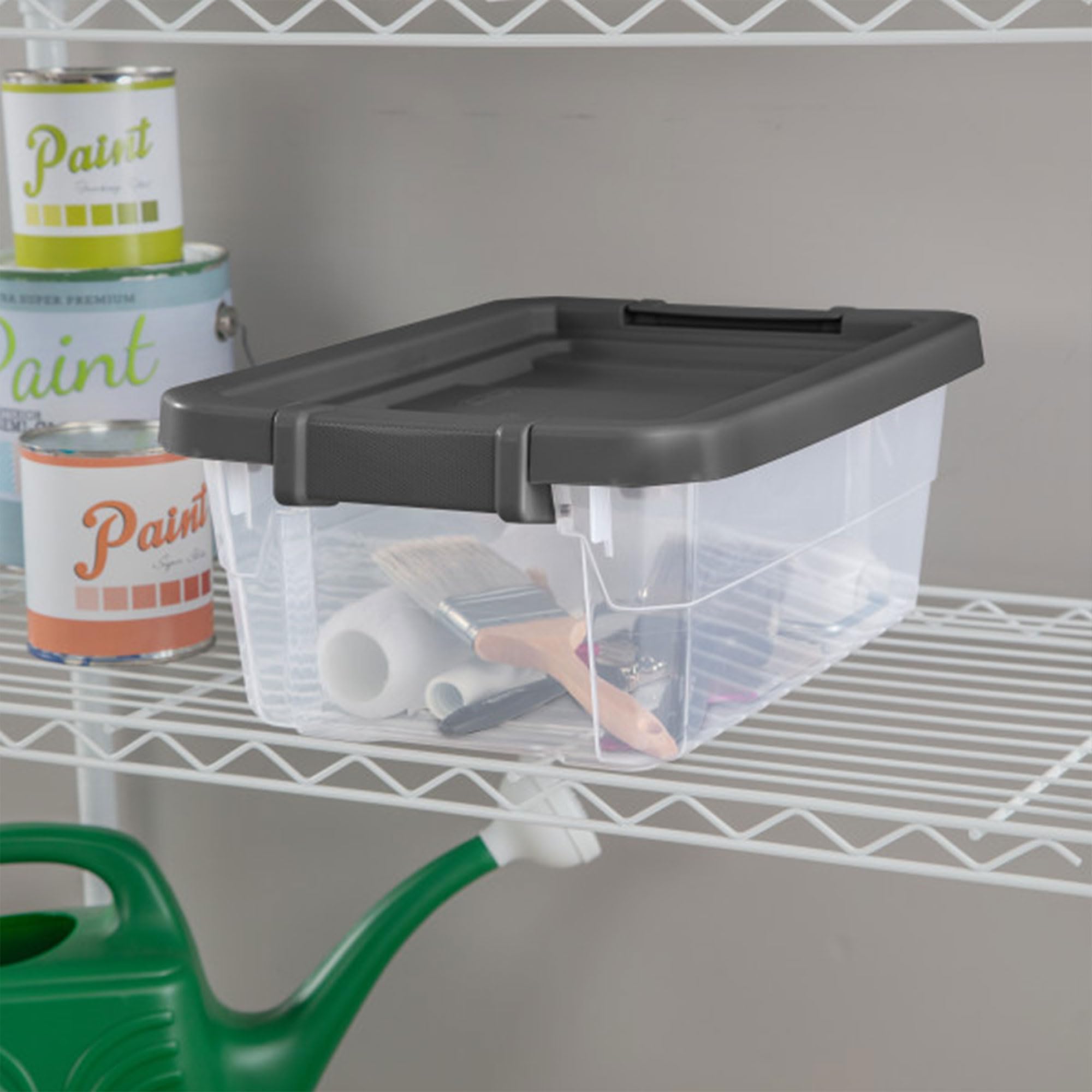 Sterilite 24-Pack 16 Quart Clear Plastic Storage Bins with Secure Latching Lids | Modular Stackable Organizer Boxes for Home, Office & Garage Organization | Perfect for Closet, Pantry & Toy Storage