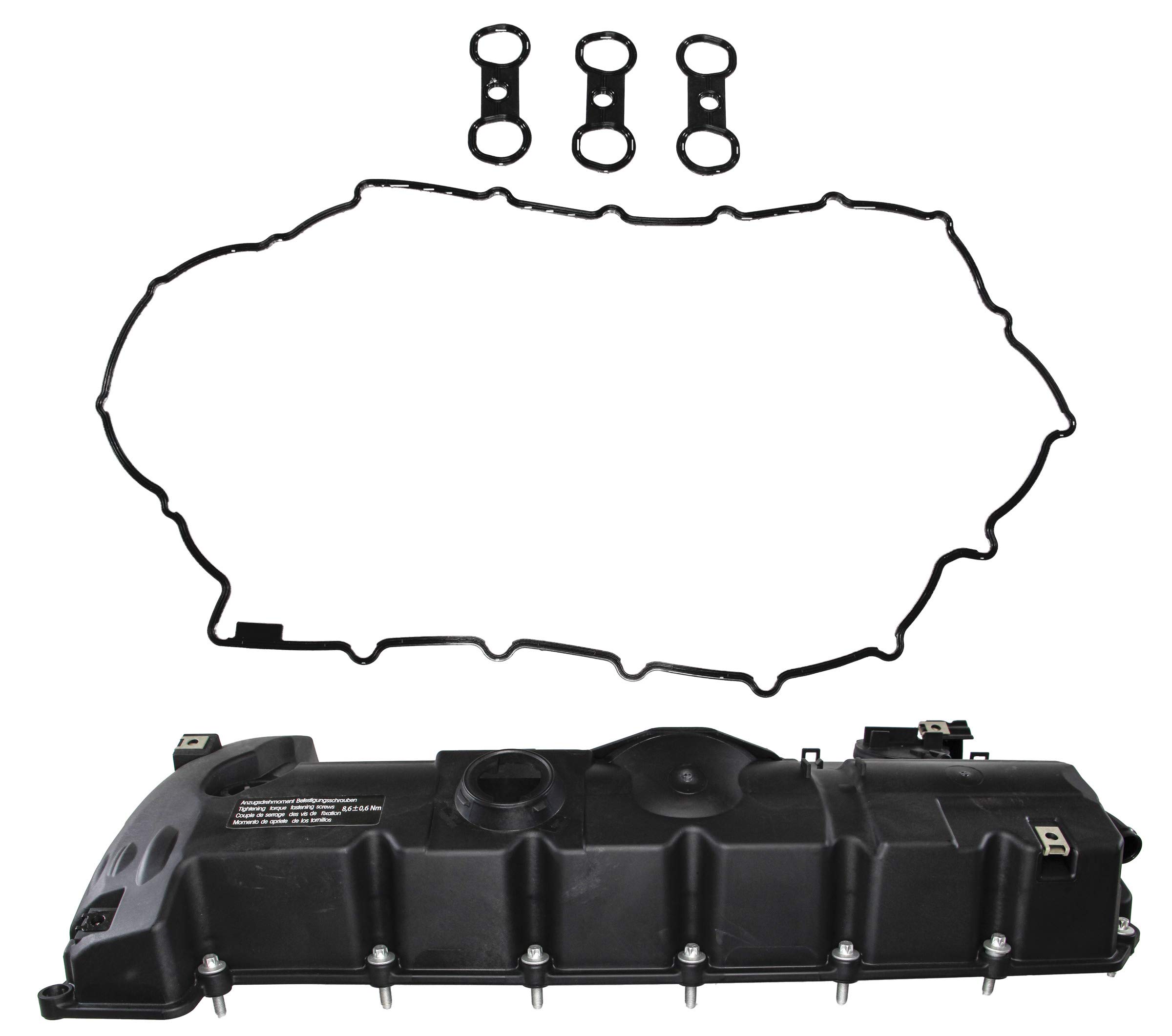 BMW Valve Cover Replacement VCE0102 with Breather Valve & Gasket Kit - Compatible with Select BMW Models - Perfect for Engine Repair & Maintenance