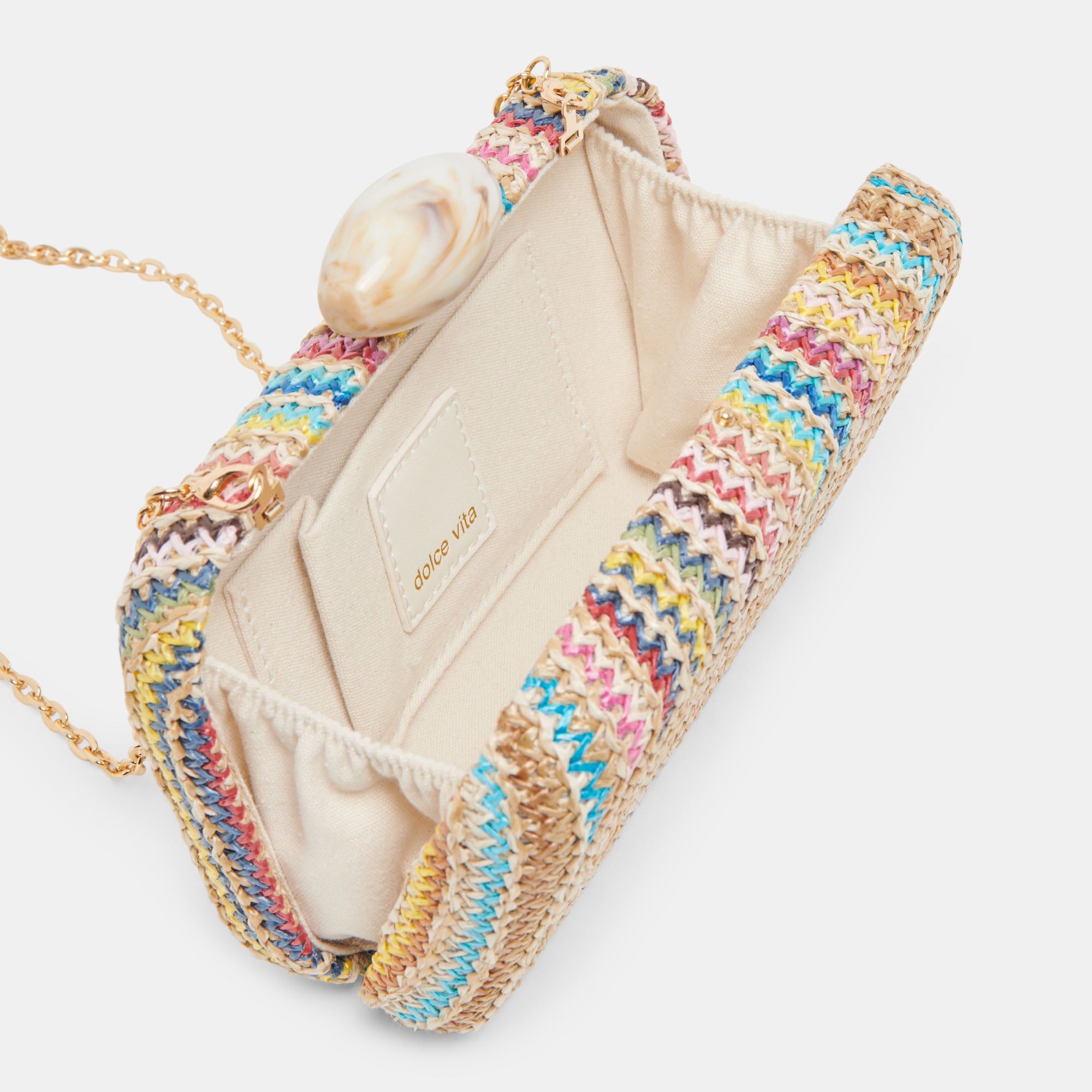 MILOS CLUTCH MULTI-COLOR RAFFIA STRAW HANDBAG - Women's Fashion Beach Tote for Summer Vacation, Pool Party & Outdoor Events