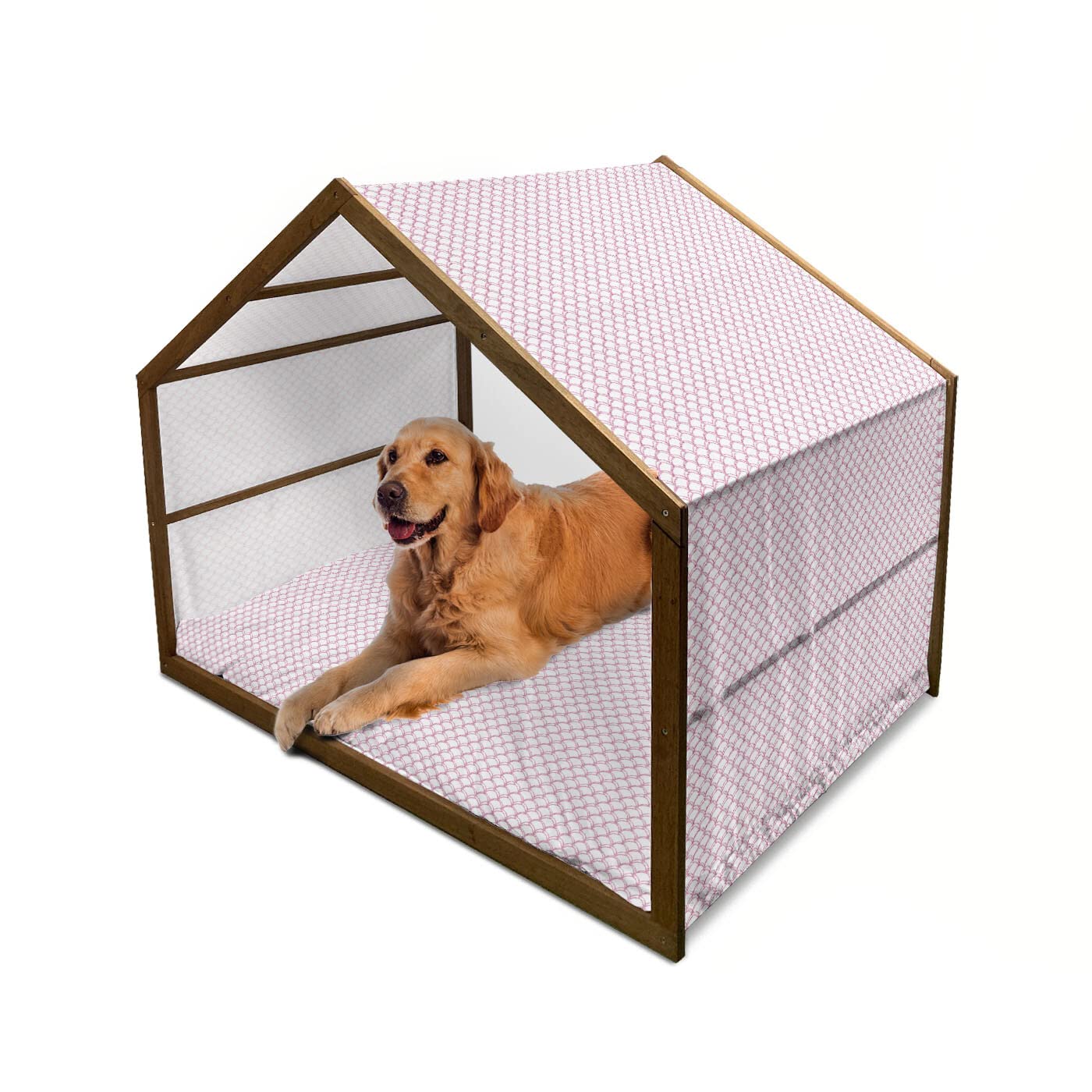 Lunarable Colorful Wooden Pet House - Cozy Indoor/Outdoor Dog & Cat Shelter for Small Pets - Perfect for Living Room, Patio, or Backyard Use
