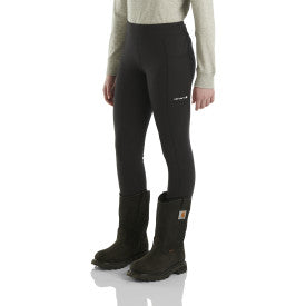 Youth Girls Fitted Utility Leggings - Caviar Black | Stretchy Comfort Pants for School, Sports & Everyday Wear