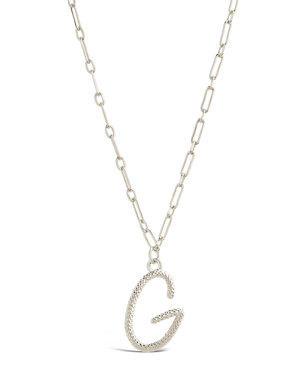 Personalized Textured Initial Charm Pendant Necklace for Women - Custom Name Letter Jewelry Gift for Her, Birthday, Anniversary, Valentine's Day