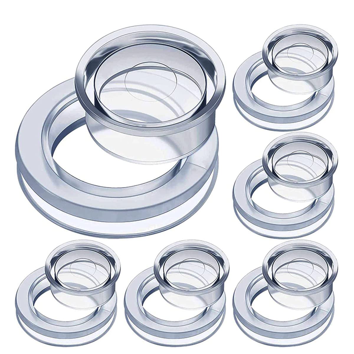 2 Inch Silicone Transparent Umbrella Hole Ring & Cap Set - Waterproof Patio Table Accessories for Outdoor Garden, Beach & Poolside Use - Fits Most Standard Umbrella Poles (2-Pack)