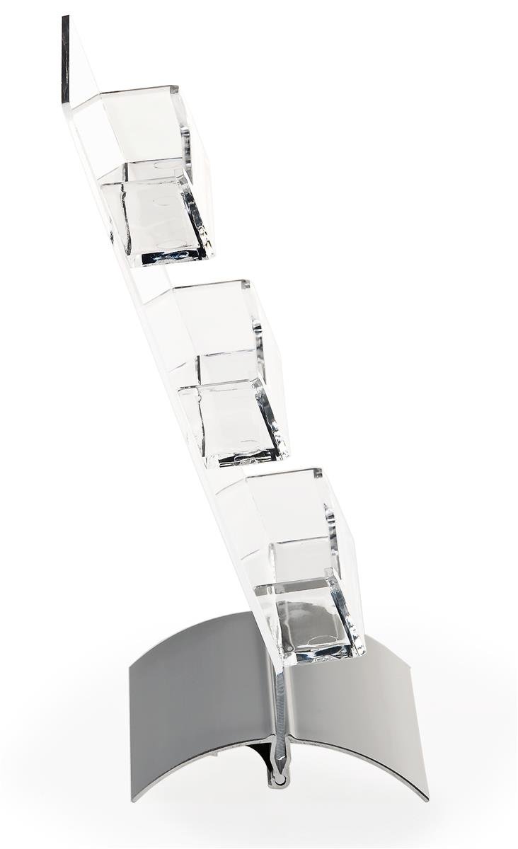 10-Piece Acrylic & Aluminum Business Card Holder Set - 3-Tier Organizer with Silver Base for Office, Retail & Gift Card Display