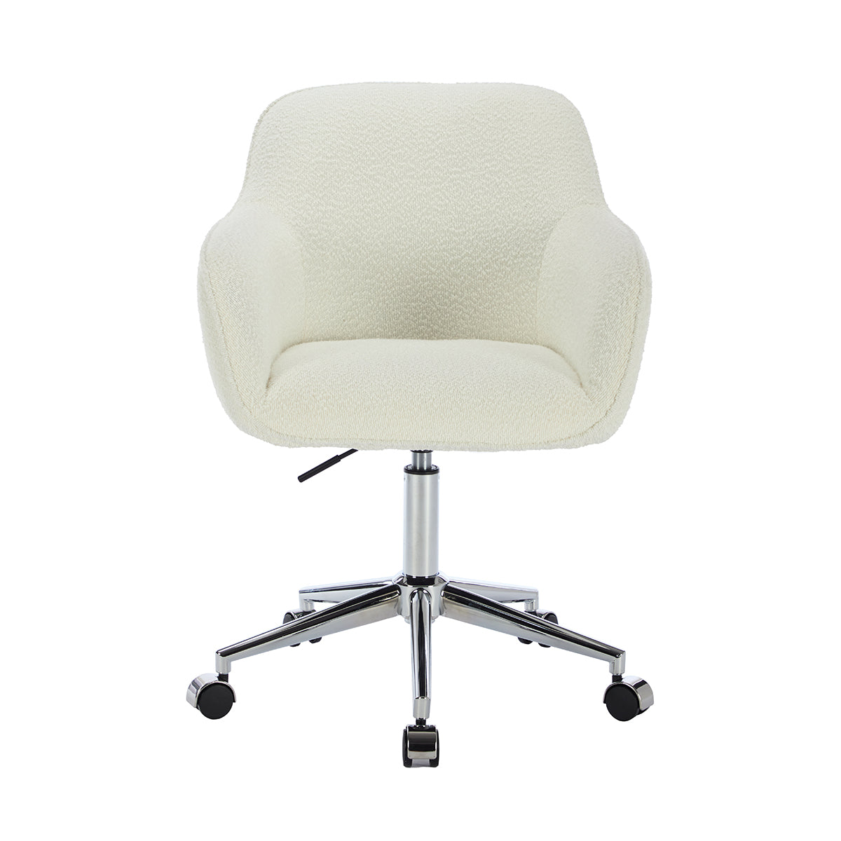 Ava Boucle Office Arm Chair - Ergonomic Upholstered Desk Chair for Home & Office - Perfect for Work, Study, and Conference Rooms