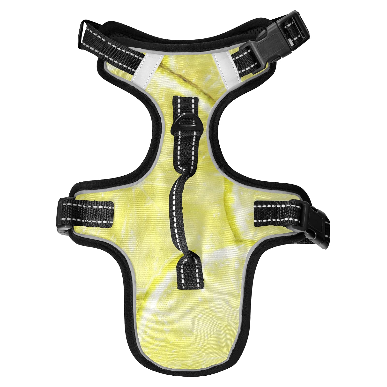 Adjustable Soft Padded Lemon Fruit Slice Dog Harness with Leash - Reflective No-Choke Pet Oxford Vest for Small Dogs | Easy Control Handle for Walking, Running & Outdoor Adventures