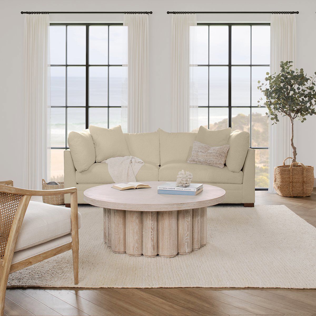 Audrey Upholstered Sofa - Modern Fabric Couch for Living Room, Lounge & Home Decor | Comfortable Sectional Sofa for Family Gatherings & Relaxation