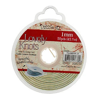 Premium 1mm Ivory Knotting Cord - 50 Yards for Macrame, Jewelry Making & DIY Crafts - Perfect for Bracelets, Necklaces & Home Decor