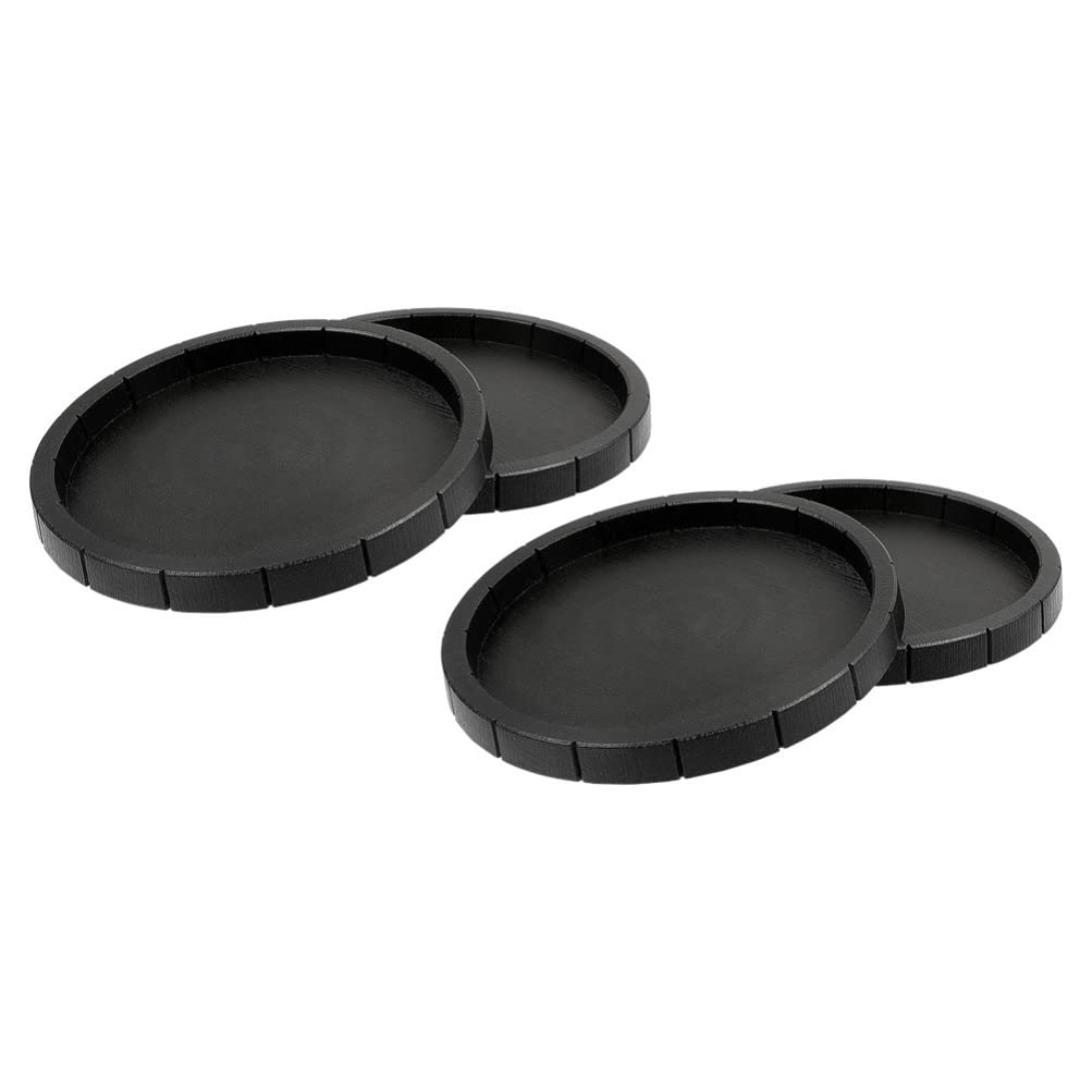 4-Pack Reptile Food & Water Bowls - Round Terrarium Dish for Lizards, Turtles & Small Reptiles | Durable Worm Feeding Dish & Water Feeder Bowl for Reptile Habitat Setup (Black) - Perfect for Daily Feeding & Hydration in Your Pet's Enclosure