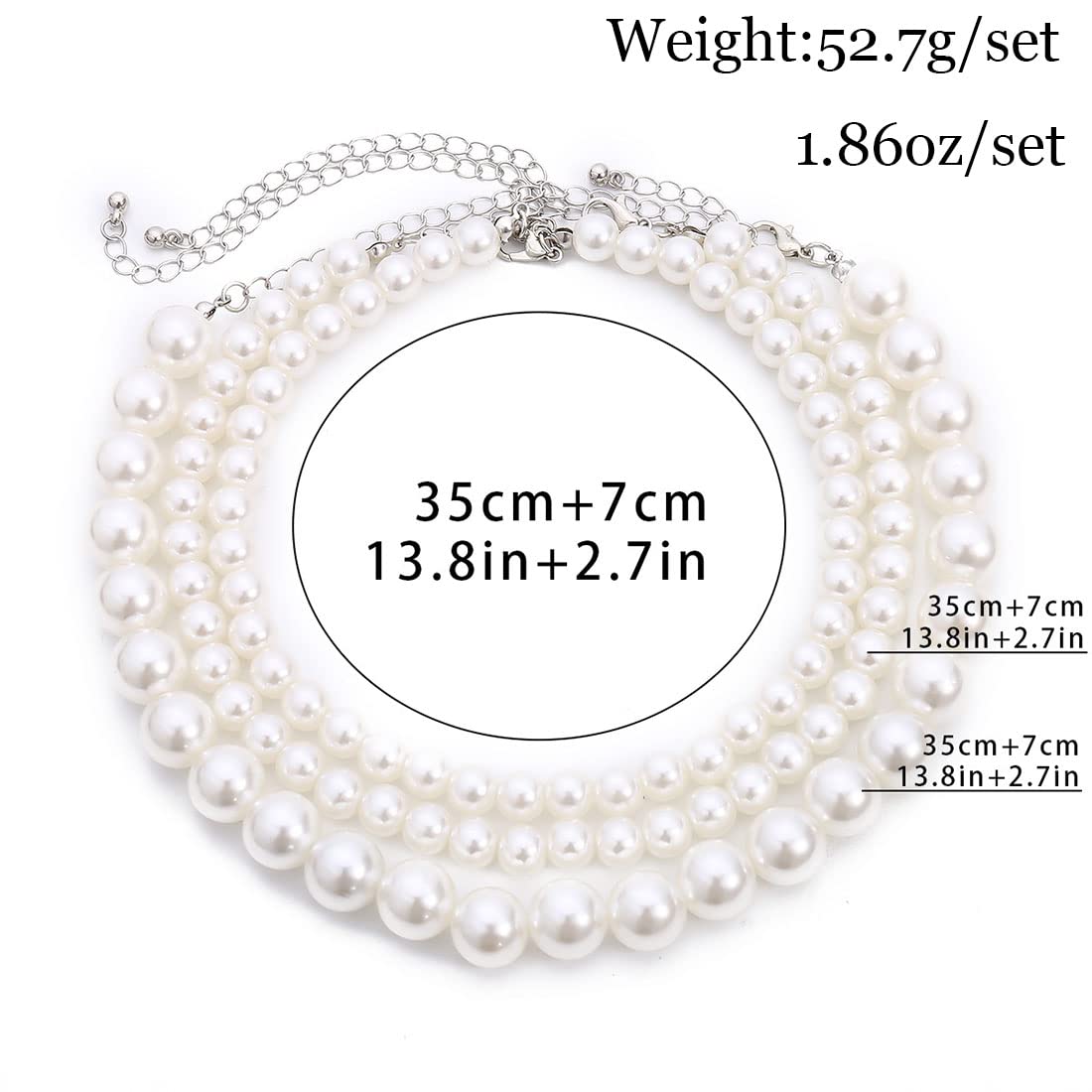 Elegant Layered Pearl Choker Necklace - Adjustable Collar Necklace for Women & Girls | Perfect for Weddings, Parties & Everyday Wear