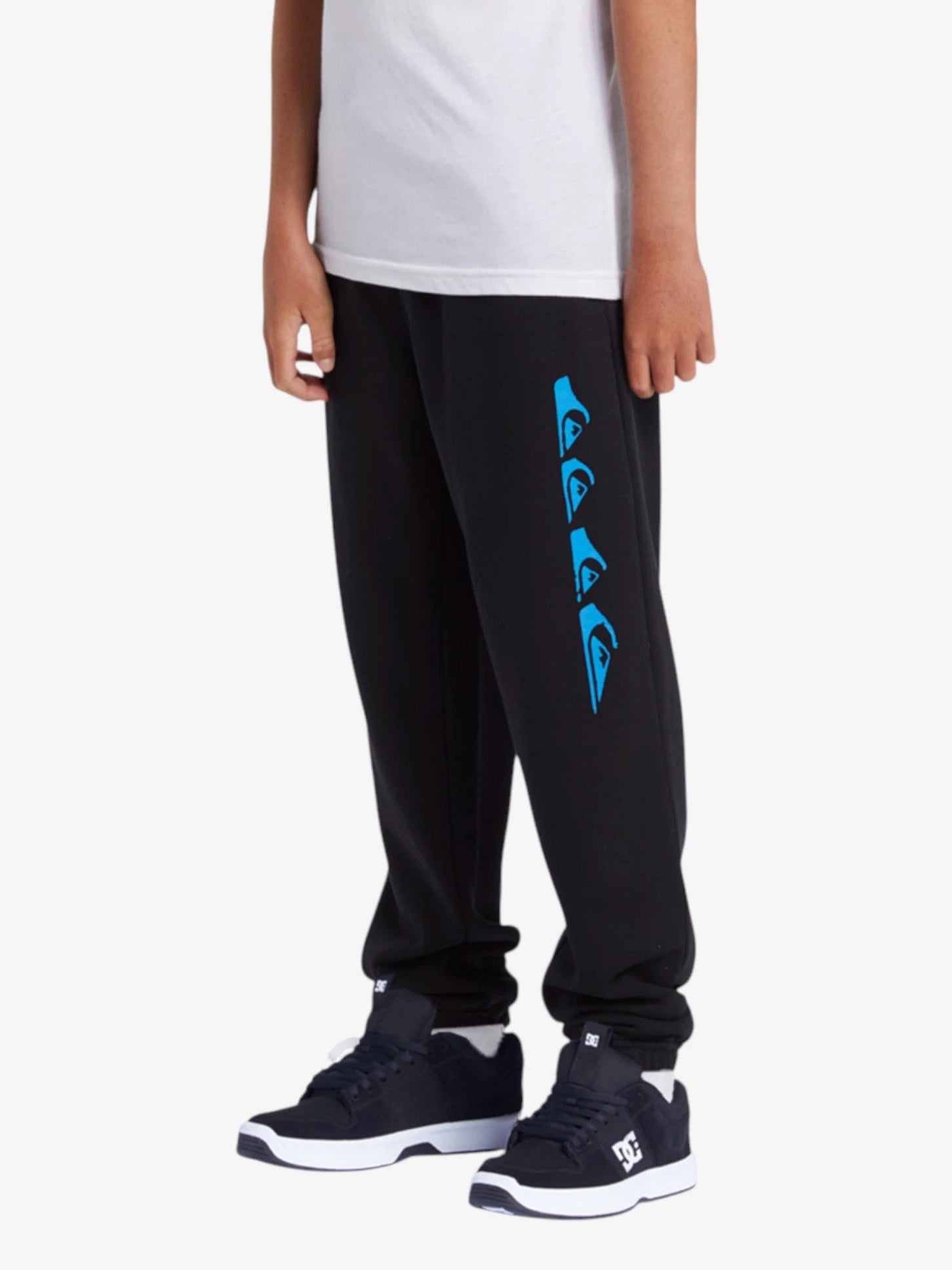 Quiksilver Boys' Graphic Sweatpants - Black & Blue Fleece Joggers for Kids | Casual Wear, School, and Outdoor Activities