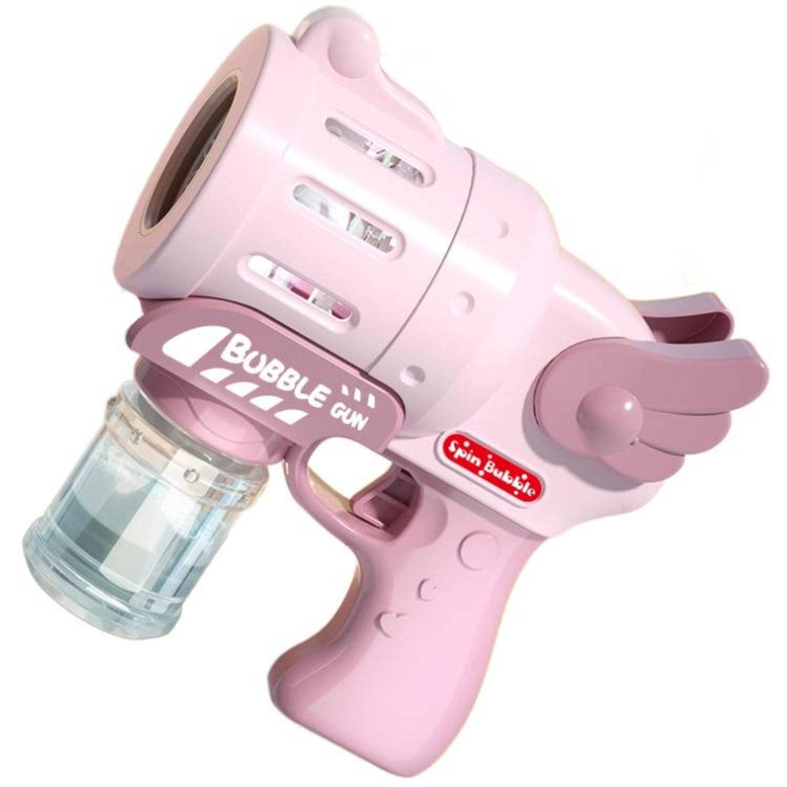 10-Hole Angel Bubble Blaster with LED Lights - Automatic Bubble Machine Gun for Kids, 360° Leak-Proof Design - Perfect for Backyard Parties, Summer Outdoor Play & Birthday Celebrations (Pink)