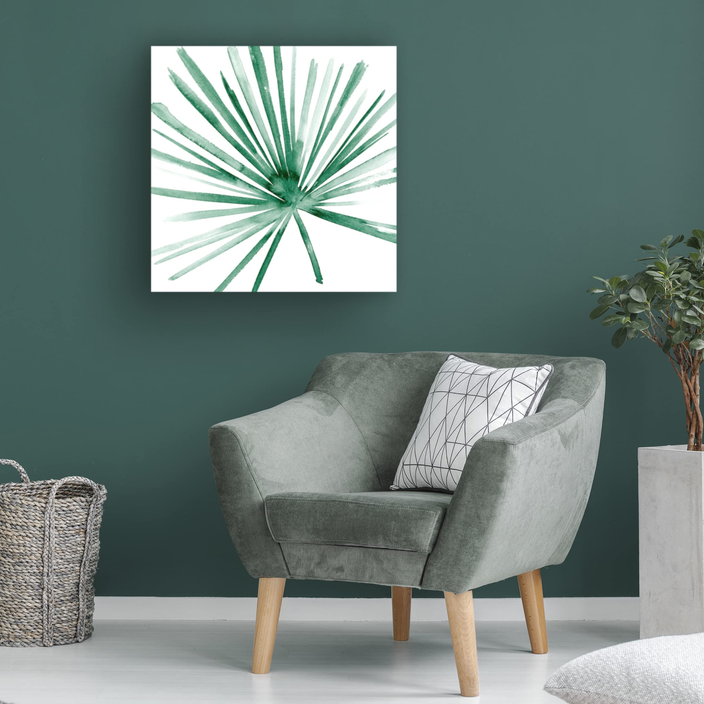Trademark Fine Art 'Palm II' Canvas Wall Art by Melissa Wang - 35x35 Inches Tropical Beach Decor for Living Room, Bedroom & Office