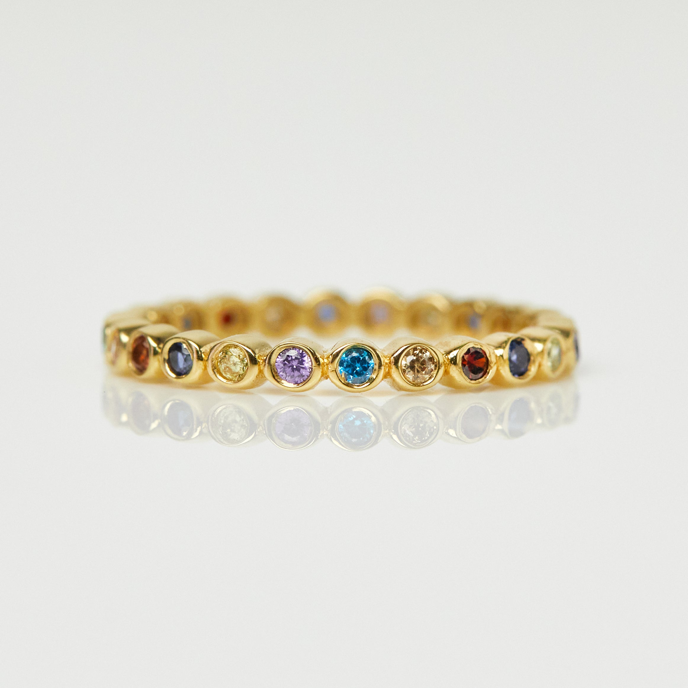 Northern Lights Eternity Ring - Dazzling Diamond Wedding Band for Women, 14K White Gold Anniversary Ring - Perfect for Proposals, Engagements & Special Occasions