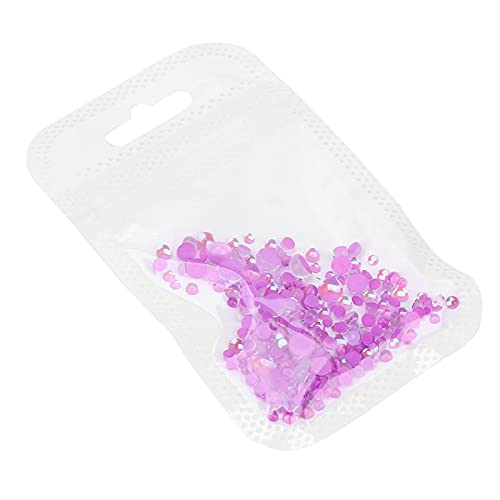 300pcs Non-Toxic Nail Art Beads - Semi-Circular Rhinestones for DIY Nail Decoration & Phone Case Embellishment | Dustproof Craft Supplies for Home Manicure & Accessory Customization