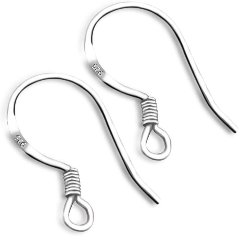 Xinye Sterling Silver Fish Hook Earrings with Coil - Durable & Hypoallergenic Jewelry for Pierced Ears - Perfect for Daily Wear, Parties & Gifts