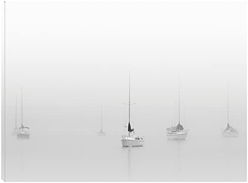 Six Moored Sailboats