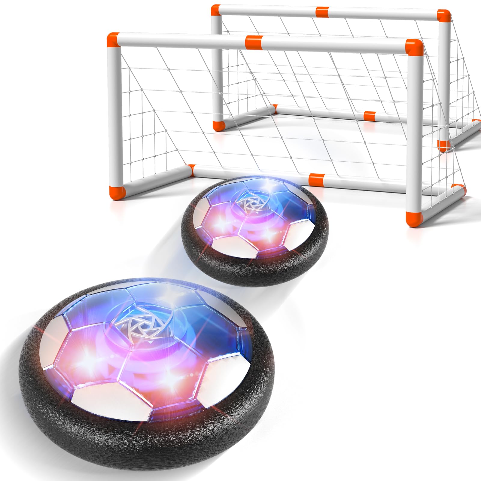 Bennol Hover Soccer Ball Toy Set for Kids - 2 Goals & 2 Balls - Indoor Outdoor Sports Toys for Boys Ages 3-8 - Perfect Birthday Gift for Toddlers - Fun for Backyard, Playroom & Park Games