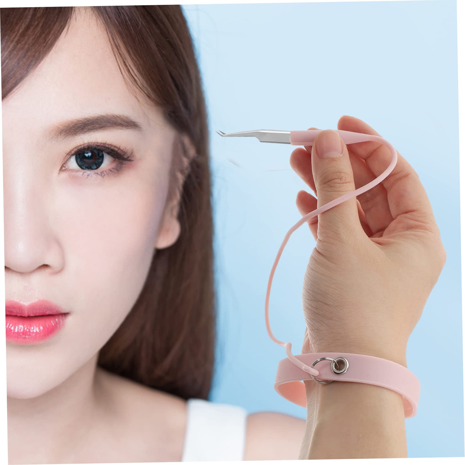 4Pcs Silicone Lash Tweezer Holder Wristband - Eyelash Extension Tool Set with Tweezers & Separator for Professional & Home Use - Perfect for Salon, DIY Beauty & Makeup Artists