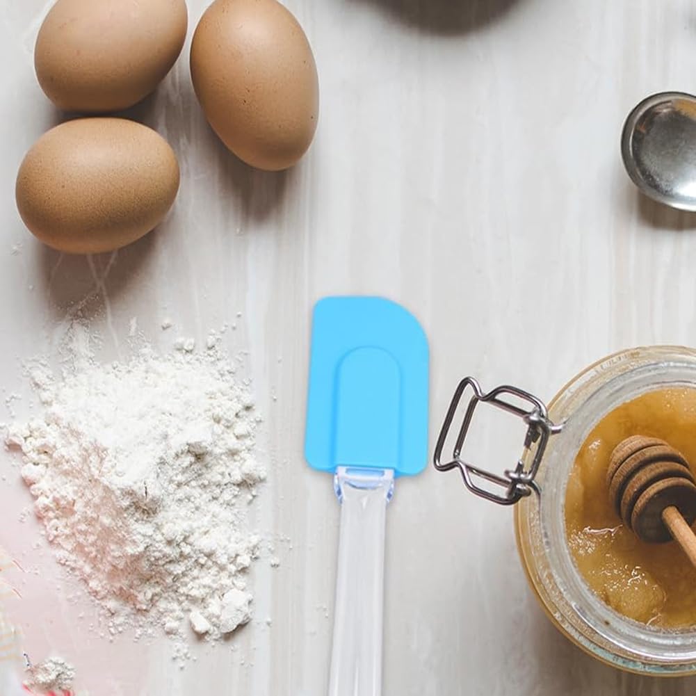 AKOAK Mini Silicone Spatula Set - 4 Pack Non-Stick Baking & Cooking Spatulas with Plastic Handle for Mixing, Flipping, Scraping - Perfect for Cake Decorating, Cookie Dough, Pancakes & Small Kitchen Tasks
