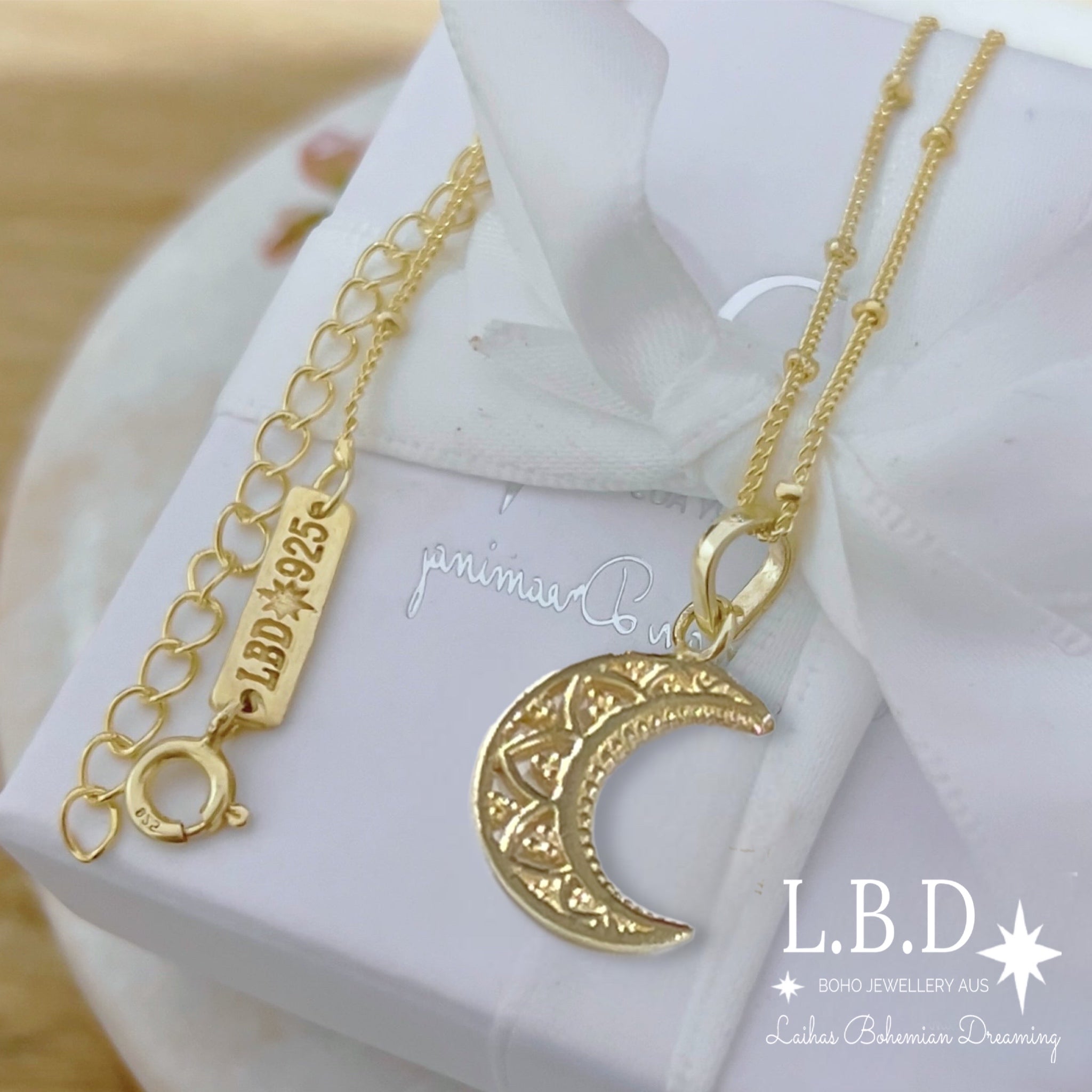 Laihas La Moon Bohemian Gold Necklace - Elegant Boho Jewelry for Women, Perfect for Festivals, Parties & Everyday Wear