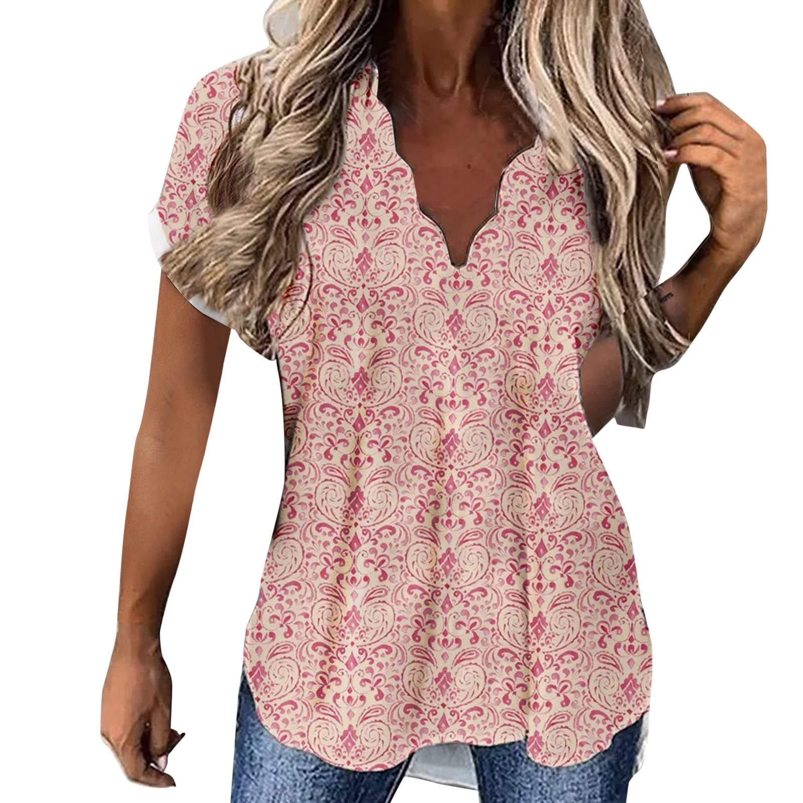 Women's Button Down Shirts - Loose Fit Short & Long Sleeve Blouses - Summer Trendy Tops & Tees - Casual Office Wear & Weekend Outfits