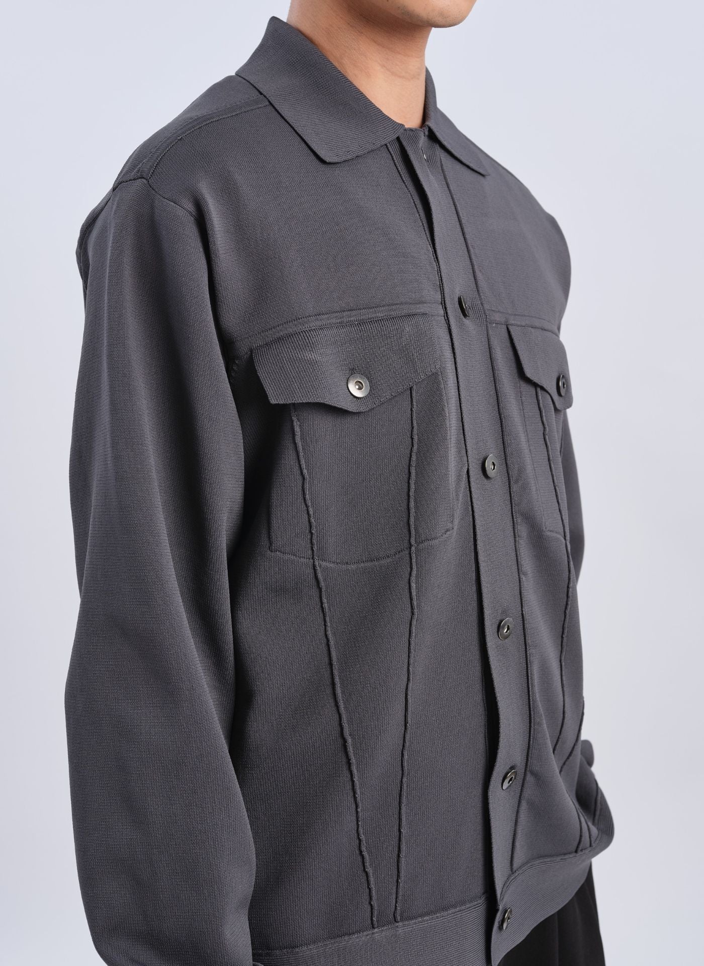 Stylish Polyester Business Knit Trucker Jacket for Men & Women | Lightweight Office & Casual Wear | Perfect for Work, Travel & Outdoor Activities