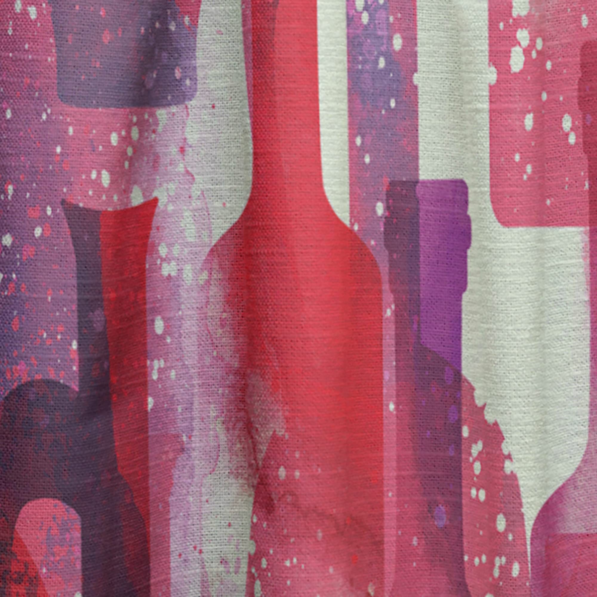 DesignQ Thermal Insulated Blackout Curtains - 52x84 Inch Single Panel with Wine Bottle Print for Bedroom & Living Room - Energy Saving, Noise Reducing, Home Decor