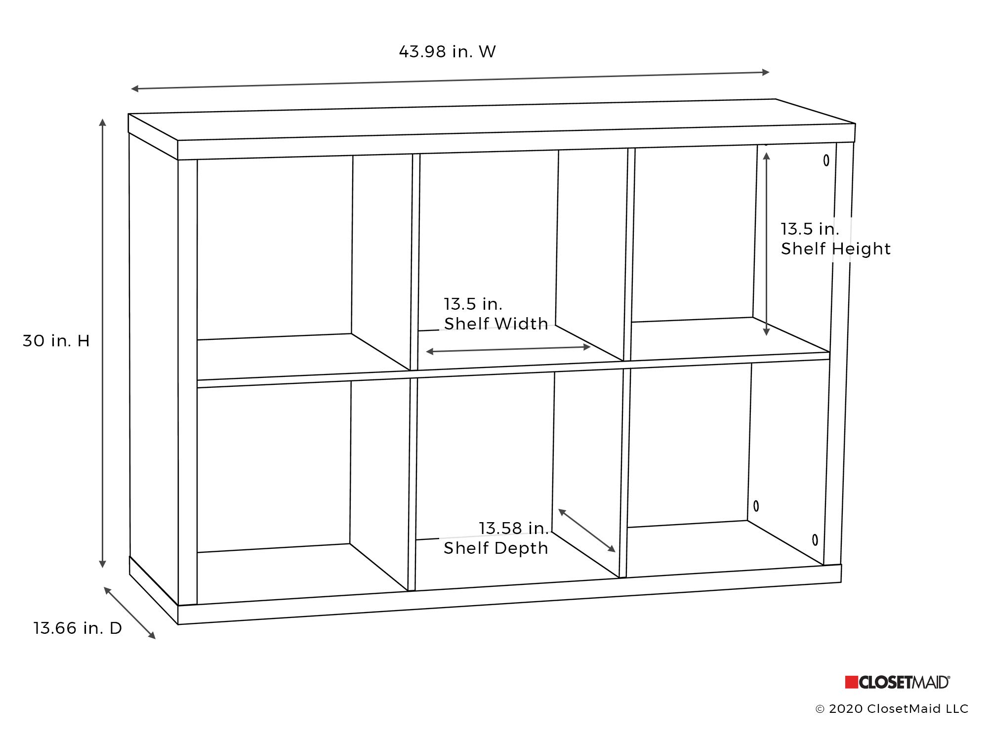 ClosetMaid 6-Cube Storage Shelf Organizer - Wooden Bookshelf with Back Panel for Bedroom, Living Room & Office - Easy Assembly Weathered Gray Home Organization Solution