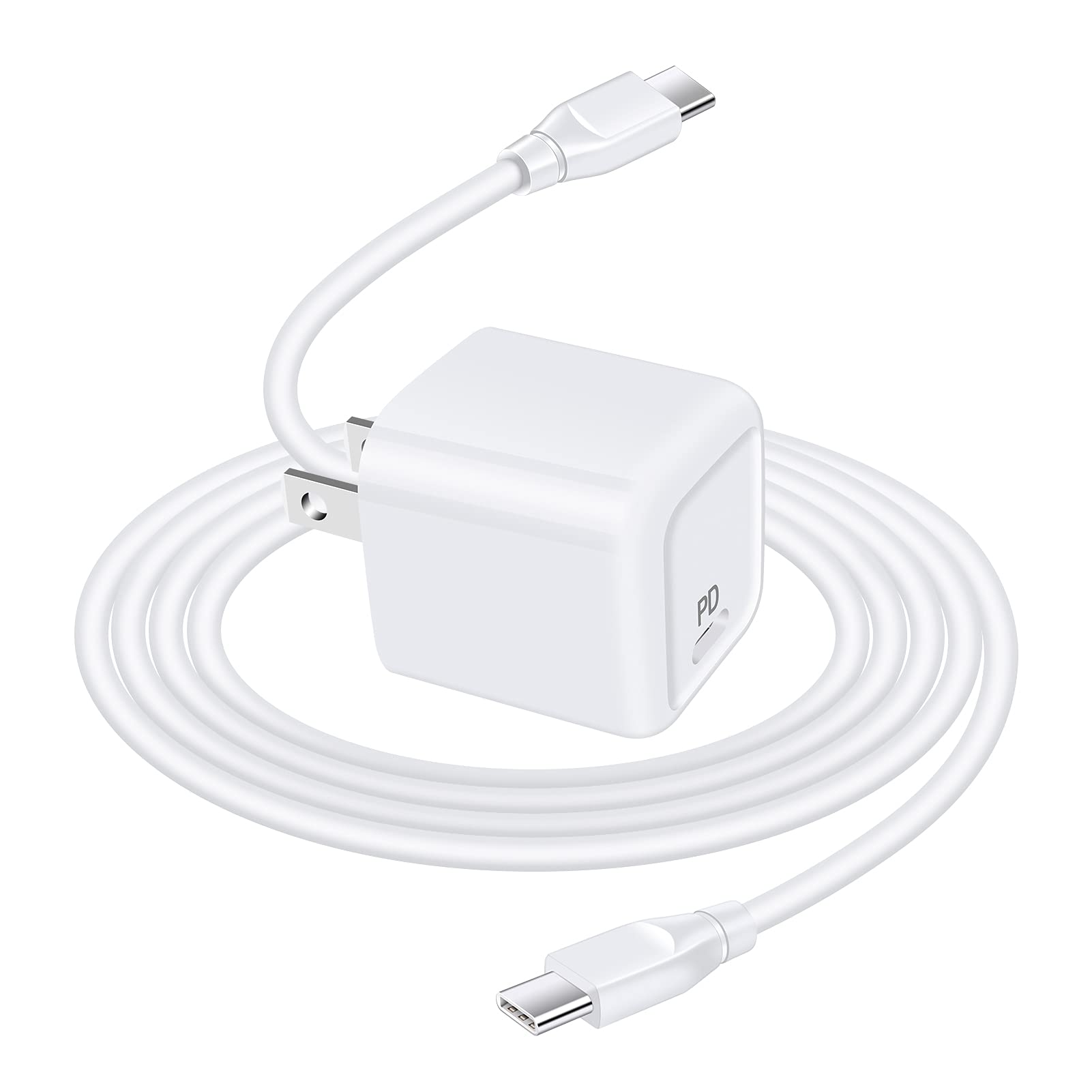 30W USB C Fast Charger for Google Pixel 7/7 Pro/6a/6 Pro/6/5/5a & Samsung Galaxy S23/S22/S21 - PD Power Adapter with 6ft USB C Cable - Perfect for Home, Office & Travel Charging