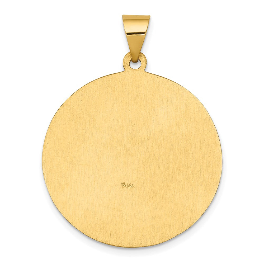 St. Joseph Medal Hollow Pendant - Large Gold Polished & Satin Finish - XR1342 - Perfect for Religious Gifts, Necklaces, and Devotional Jewelry