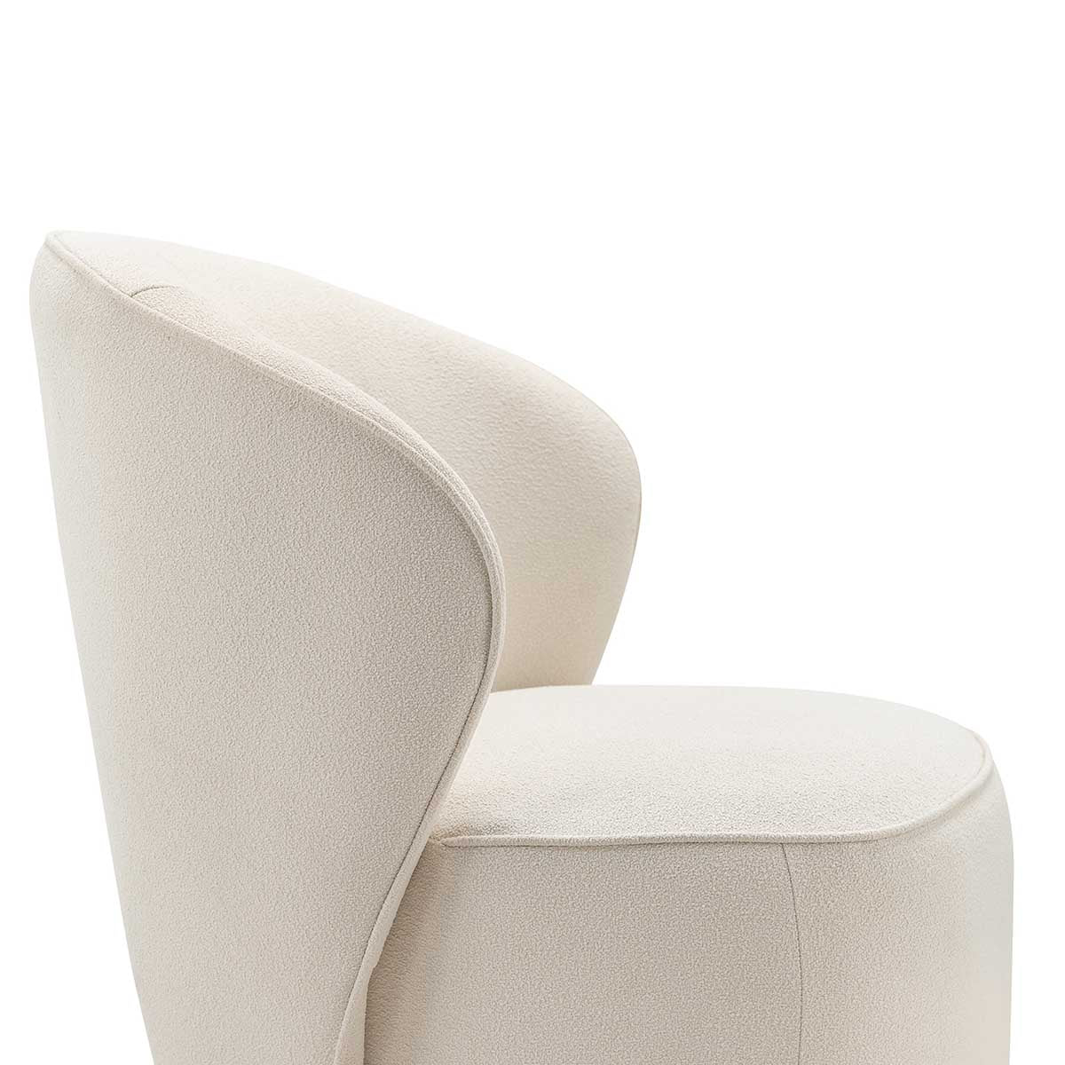Atlas Boucle Swivel Lounge Chair - Modern Velvet Accent Chair for Living Room, Bedroom & Office - Comfortable Upholstered Armchair with 360° Rotation - Perfect for Reading, Relaxing & Home Decor