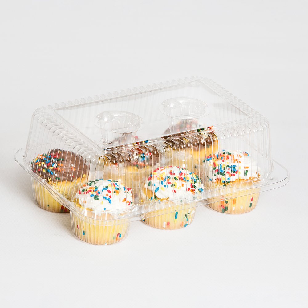 300 Heavy-Duty PETE 6-Count Muffin & Cupcake Containers - Perfect for Bakeries, Catering & Party Dessert Displays