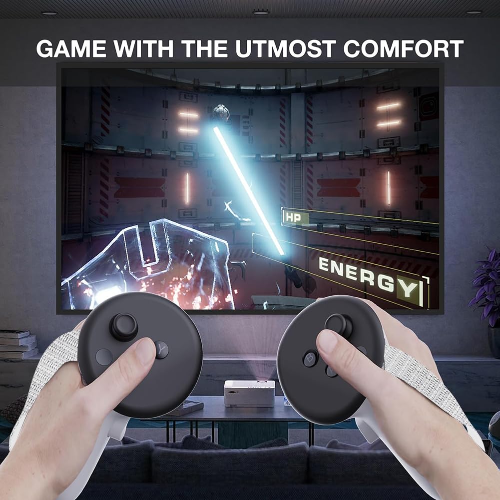 Meta Quest 3 Controller Battery Cover Replacement Kit - AZURAOKEY VR Accessories Set with Joint Straps | Compatible with Oculus Quest 3 Headset | Perfect for VR Gaming, Fitness & Entertainment