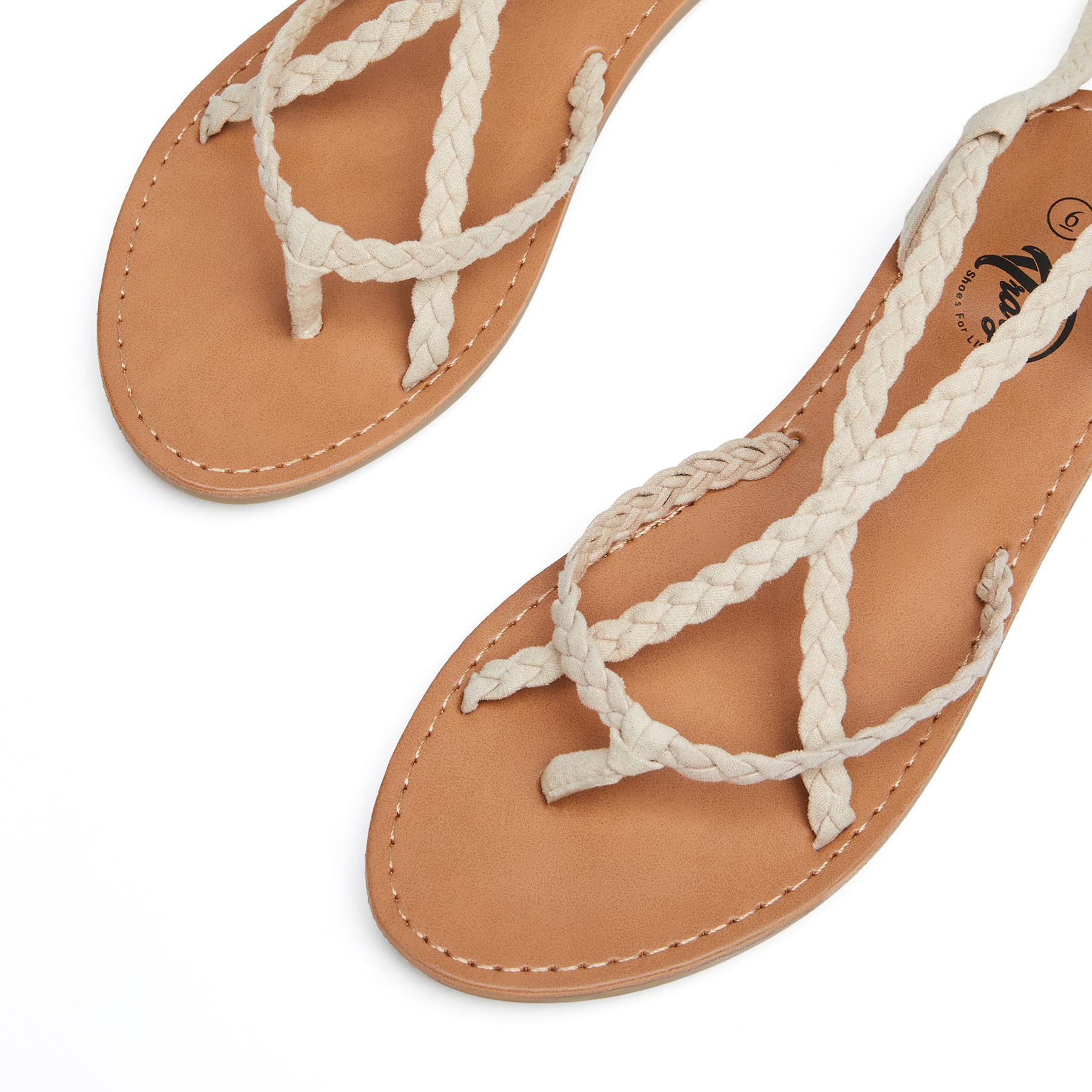 Women's Trary Lace-Up Gladiator Sandals - Open Toe Flat Dressy Summer Sandals for Beach & Casual Outfits 2023