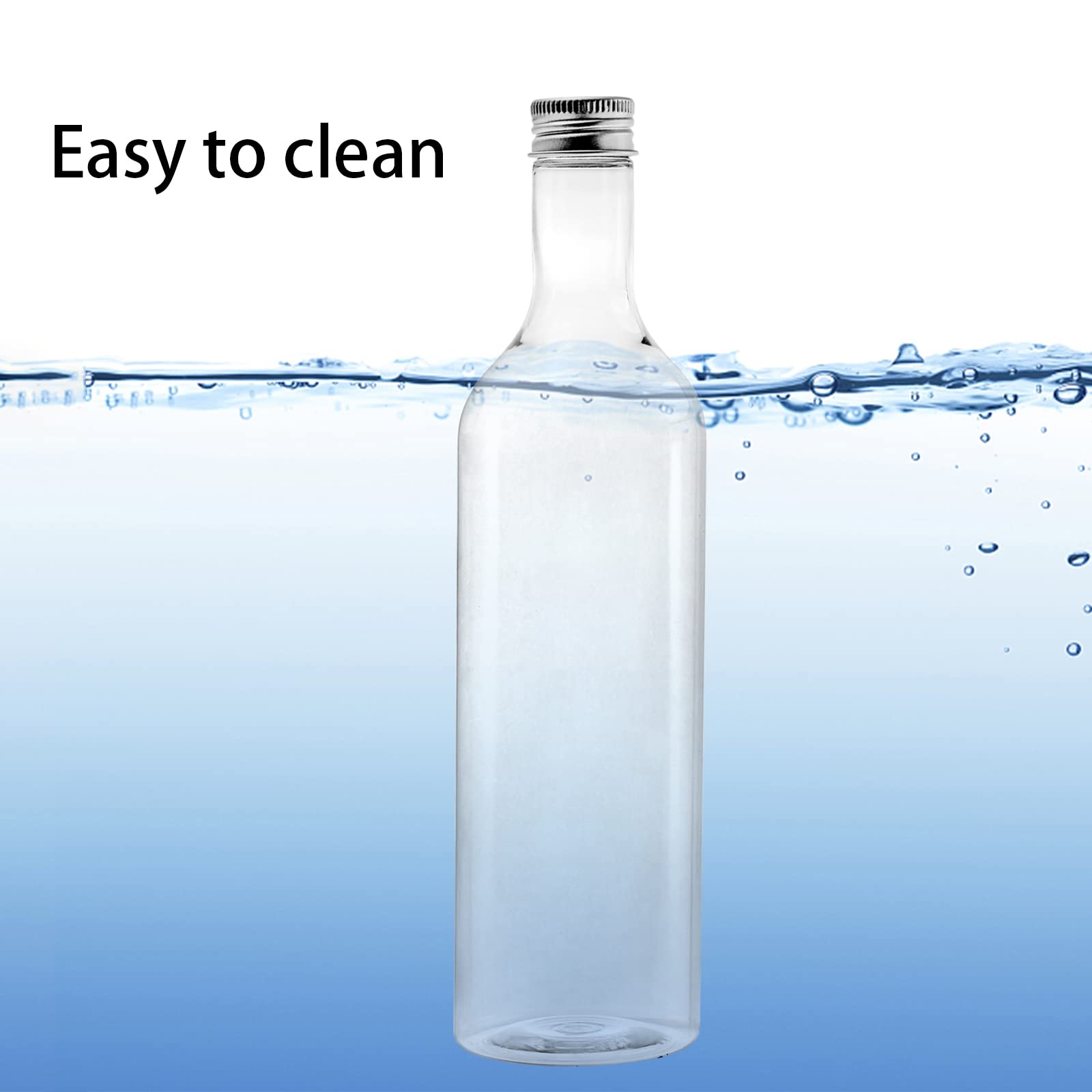 12 Pack Clear 750ml Plastic Wine Bottles - Empty Bordeaux-Style Liquor Bottles with Screw Lids & Shrink Caps - Perfect for Homemade Wine, Cocktails, Vinegar Storage & DIY Crafts