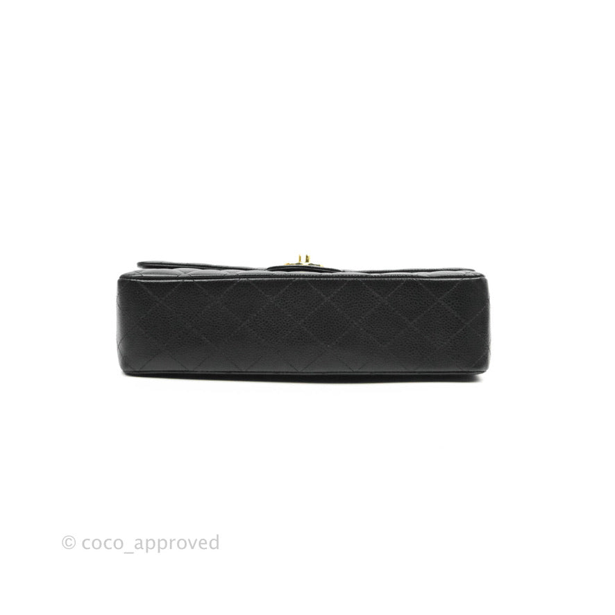 Chanel Classic Double Flap M/L Black Caviar Gold Hardware Bag - Luxury Designer Handbag for Women | Perfect for Evening Events, Parties & Special Occasions