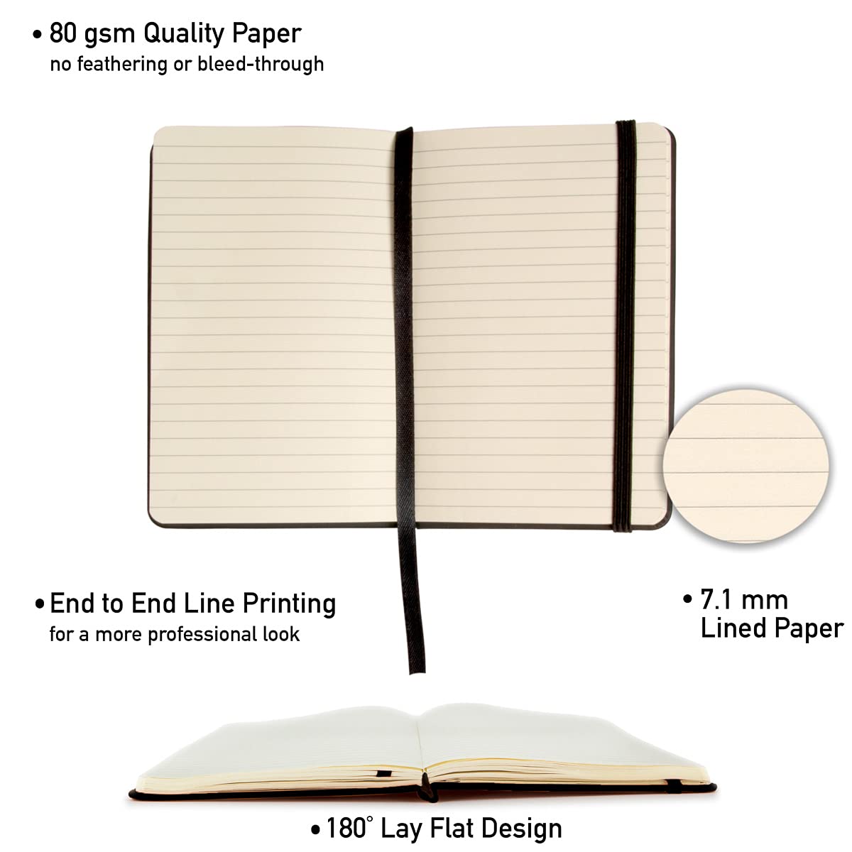 Premium A6 Pocket Notebook Set - 12 Pack Mini Hardcover Journals with Ruled Pages & Inner Pocket (3.7