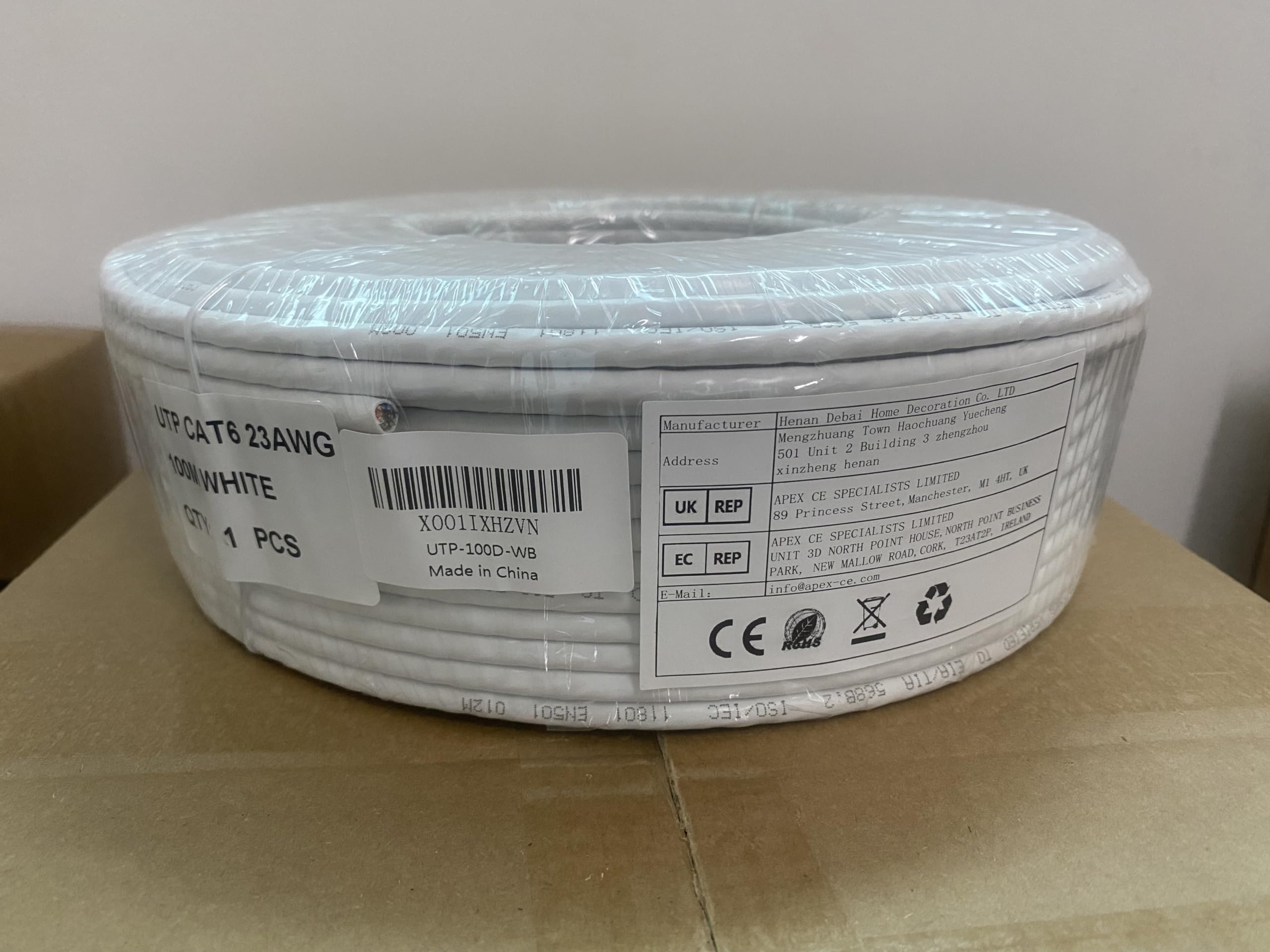 Soibke Cat 6 Ethernet Cable 100m (328ft) - High Speed Gigabit LAN Network Cable, Outdoor Weatherproof UTP 23AWG CCA Bulk Patch Cable - Perfect for Home Office, Gaming, Streaming & Outdoor Networking