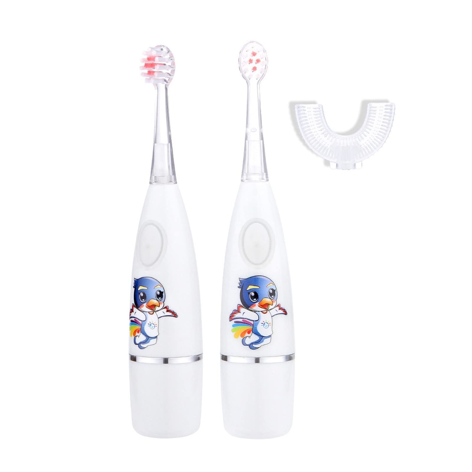 Kids Electric Toothbrush with 3 Modes - U-Shaped & Normal Brush Heads for Whitening, Cleaning & Gum Massage | Perfect for Children's Daily Oral Care & Travel Use