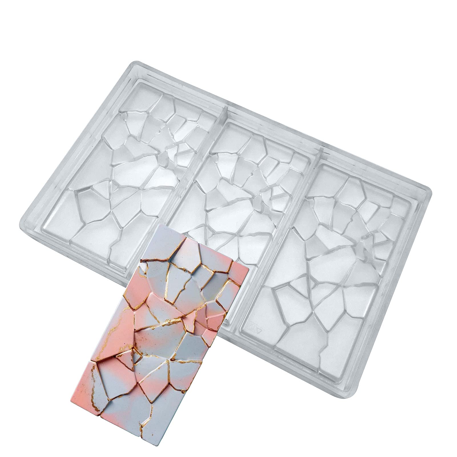 Premium Polycarbonate Crack-Shaped Chocolate Bar Mold - Durable Energy Bar Mould for Homemade Chocolates & Candy Making - Perfect for DIY Gifts, Baking Supplies & Professional Chocolate Makers