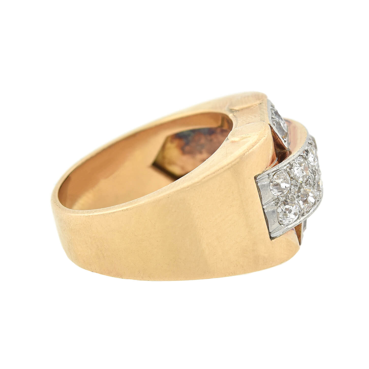14K Gold & Platinum Vintage Diamond Statement Ring for Women - Elegant Jewelry Gift for Anniversary, Engagement & Special Occasions